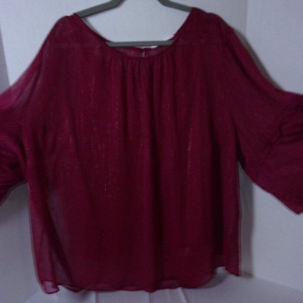 NWT LAUREN CONRAD Lightweight Flowing 2 in 1 Tunic Woman’s Size 4X Wine